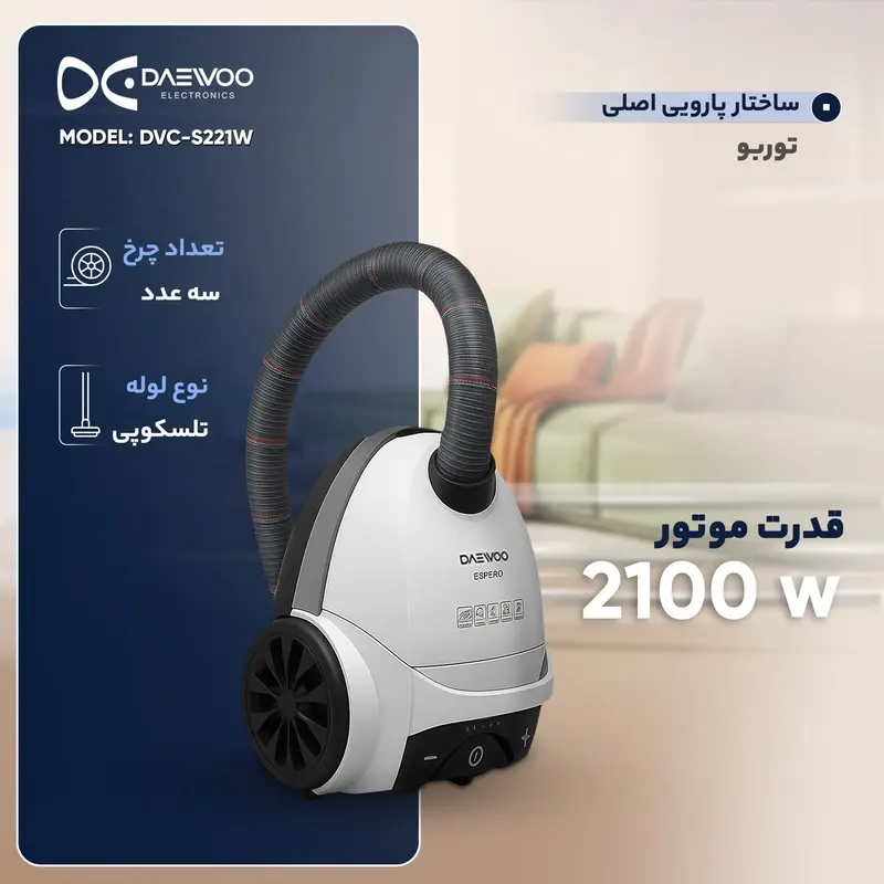 Daewoo Vacuum Cleaner Model DVC-S221W